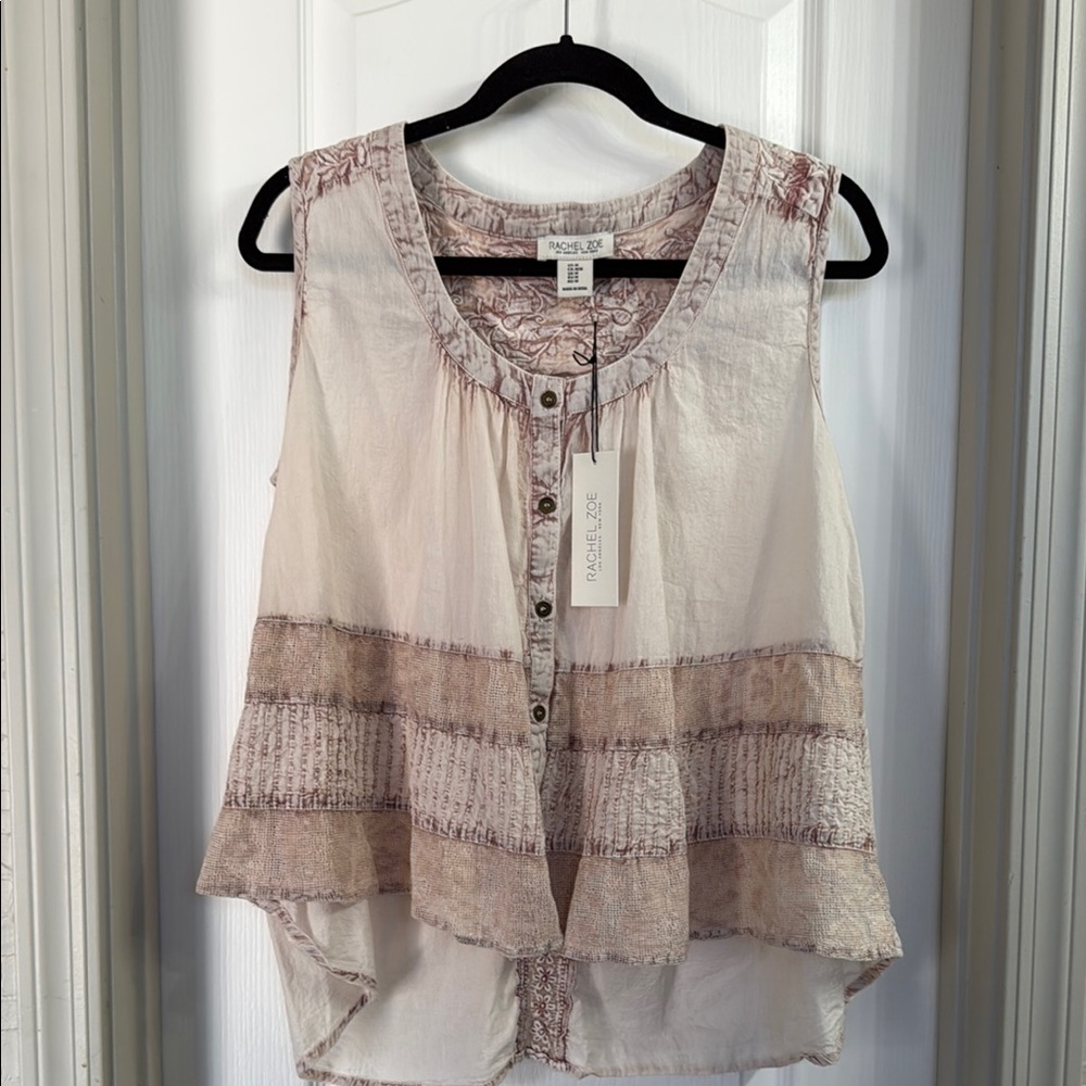 Rachel Zoe Cream Blouse Elegant Top NWT Size- M